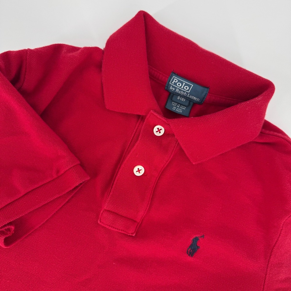 Polo Ralph Lauren‎ Red Polo Shirt Boys Size S 8 Short Sleeve